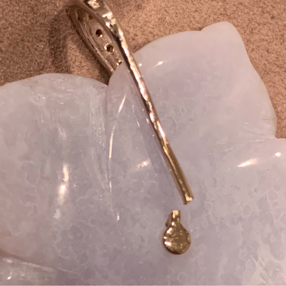 Lavender/Blue Jade Poppy Enhancer with White Gold & Diamonds for Necklace - Picture 9 of 10